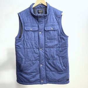 OUTPOST Makers Mens  Vest Size XL Puffer Blue Casual Outerwear Pockets Cabincore